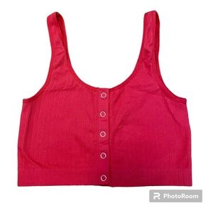 Pacsun LA Hearts Tank Top Button Fitted Small Red Shirt